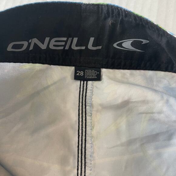 O'Neill Mens Size 28 Boardshorts Swim Surf Trunks Beach Blue Floral Hawaiian - Picture 4 of 9